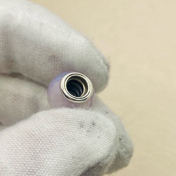 EUC Pandora 791722NOP Sterling Silver Geometric Facets Charm w/ Pink Crystal - Picture 13 of 14